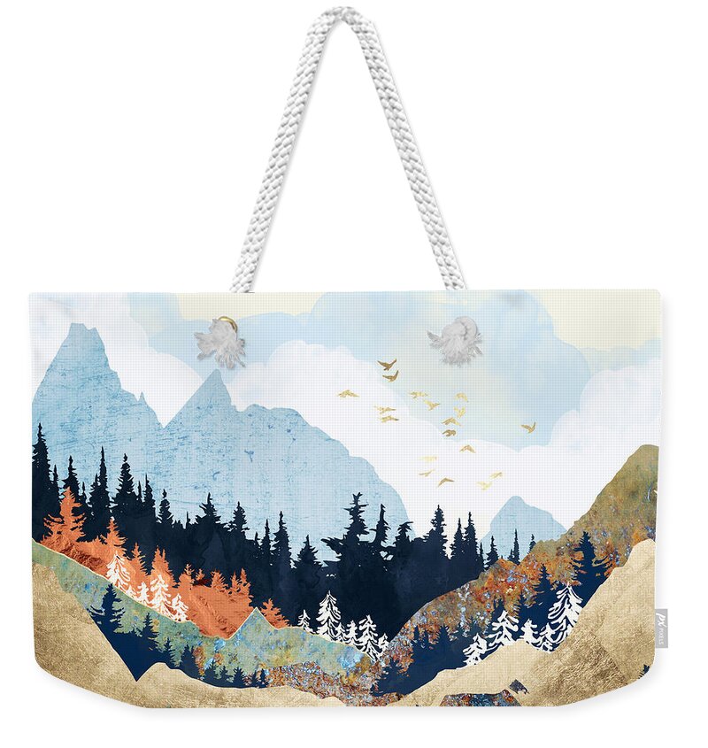 Digital Weekender Tote Bag featuring the digital art Spring Flight by Spacefrog Designs