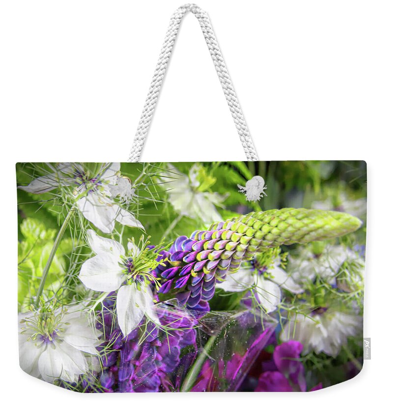 Spring Floral Bouquet Fine Art Print Weekender Tote Bag featuring the photograph Spring Floral Bouquet by Jerry Cowart