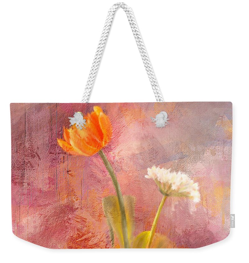 Tulips Weekender Tote Bag featuring the digital art Spring has Bloomed by Mary Timman