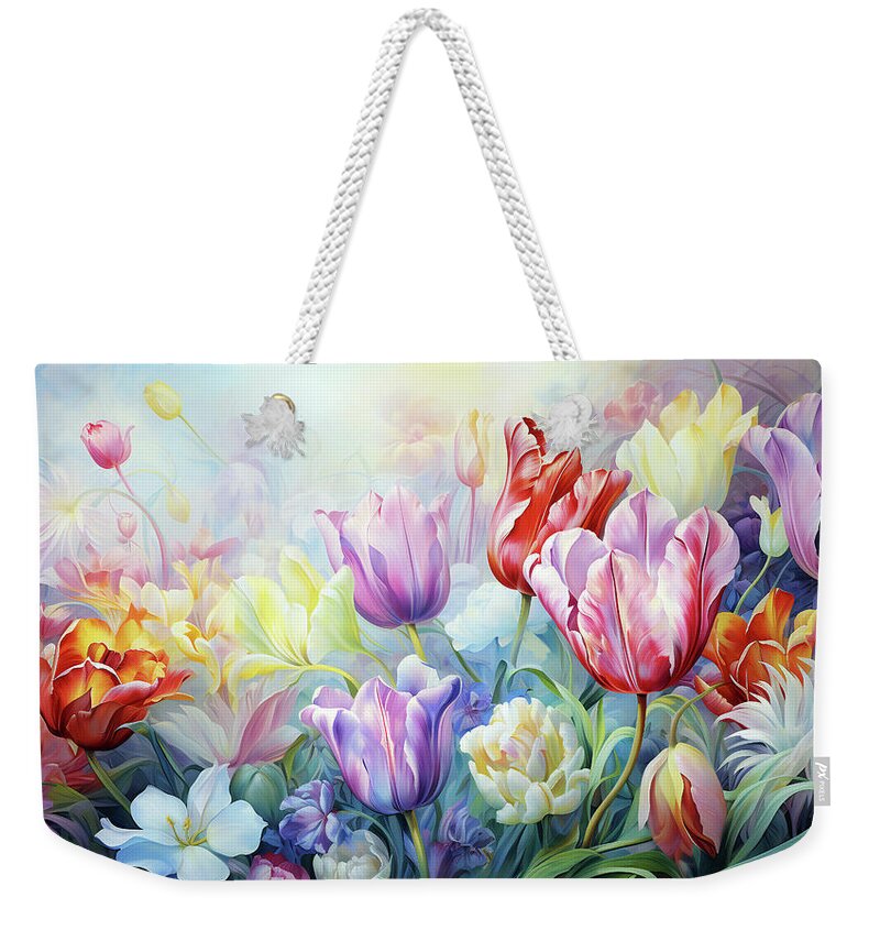 Flowers Weekender Tote Bag featuring the digital art Spring by Jacky Gerritsen