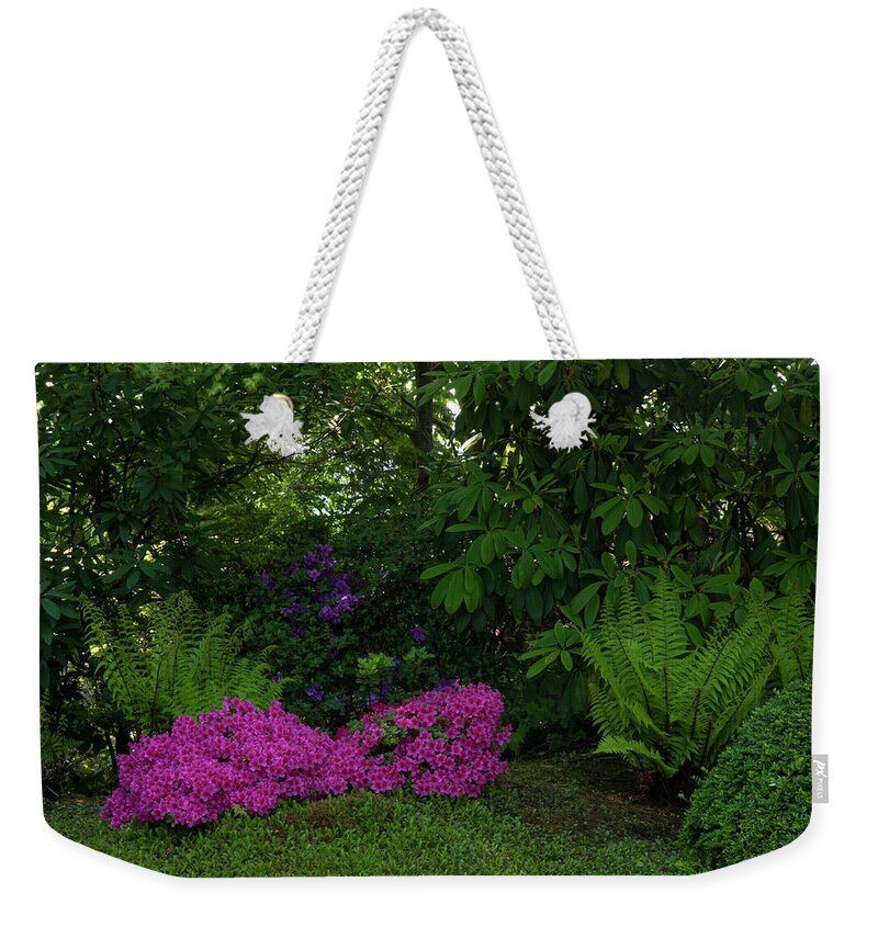 Jenny Rainbow Fine Art Photography Weekender Tote Bag featuring the photograph Spring Japanese Garden in Prague 4 by Jenny Rainbow