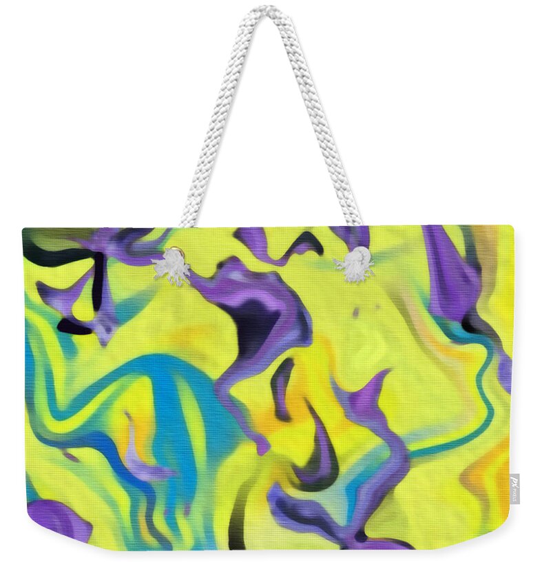 Abstract Art Weekender Tote Bag featuring the digital art Spring Joy by Kathie Chicoine