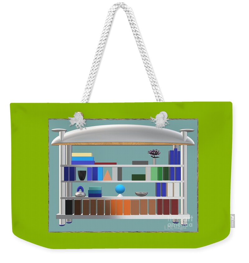 “arts And Design”; Gallery; “window Umbrella”; “library Bookcase“; “st. Patrick’s Day”; “four-leaf Clover”; “easter Plaid”; “abstract”; “wall Décor And More Items”; Spring Weekender Tote Bag featuring the digital art Spring Library Bookcase by LBDesigns