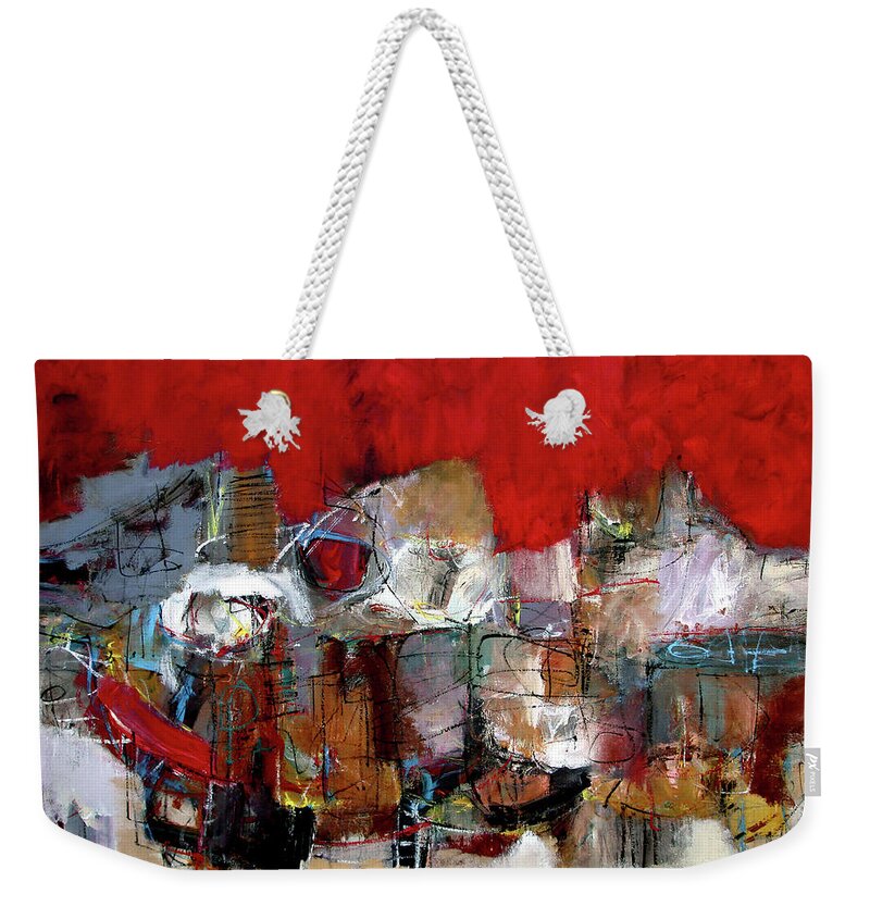 Abstract Weekender Tote Bag featuring the painting Spring Muse by Jim Stallings