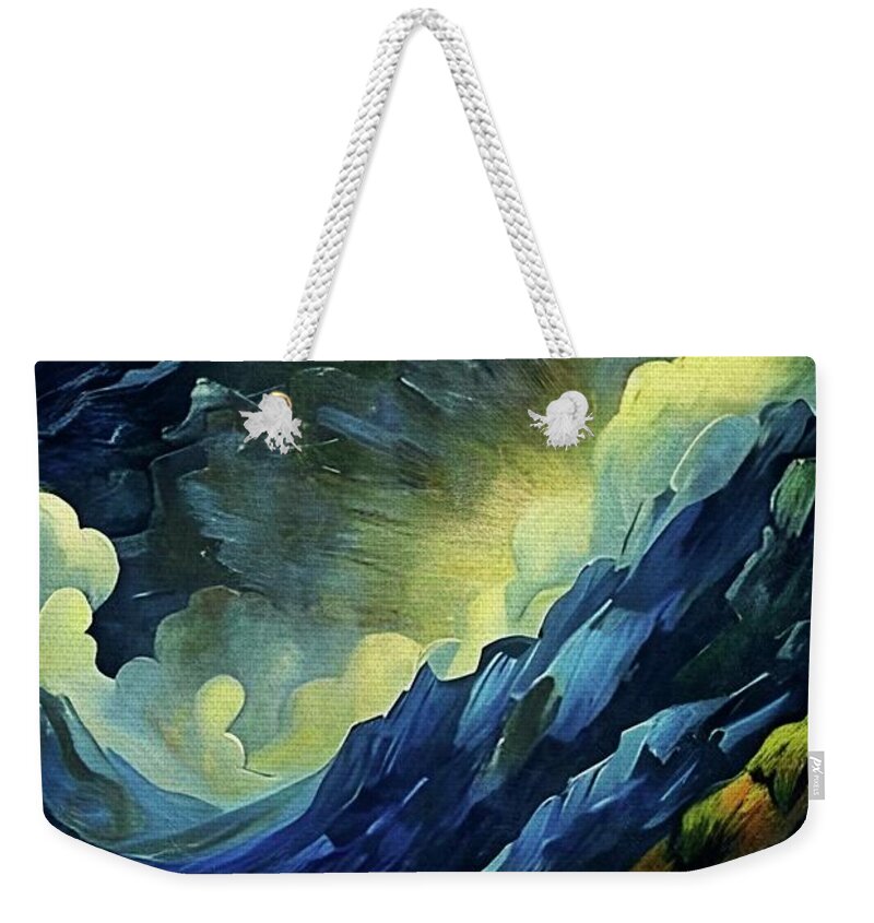 Storm Weekender Tote Bag featuring the painting Spring Showers For The Flowers by Ally White