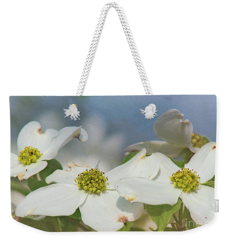 Dogwood Weekender Tote Bag featuring the digital art Spring Textures by Amy Dundon