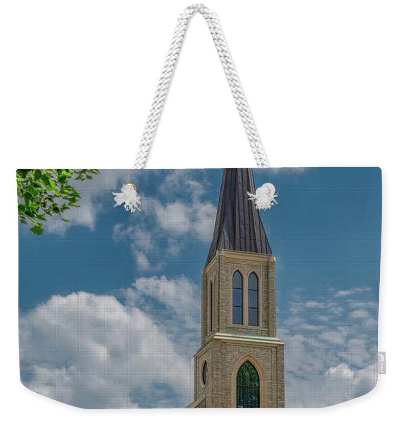 Tennessee Weekender Tote Bag featuring the photograph Springtime Chapel, Lee University by Marcy Wielfaert