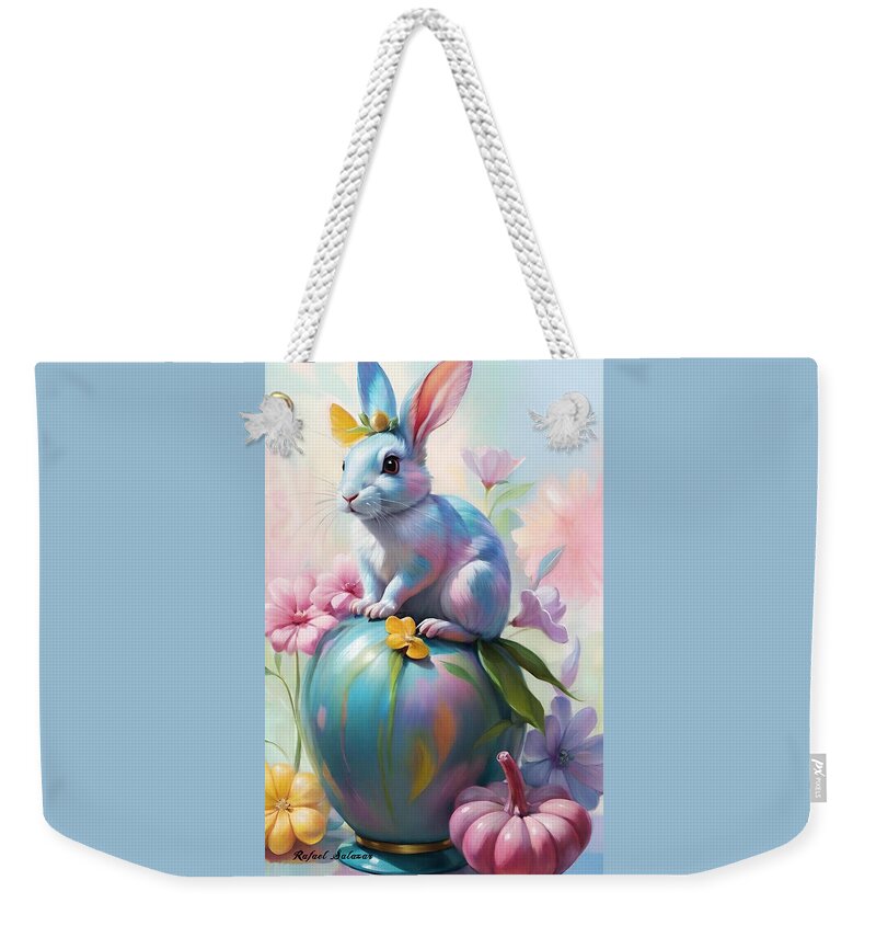Easter Weekender Tote Bag featuring the mixed media Springtime Whimsy by Rafael Salazar