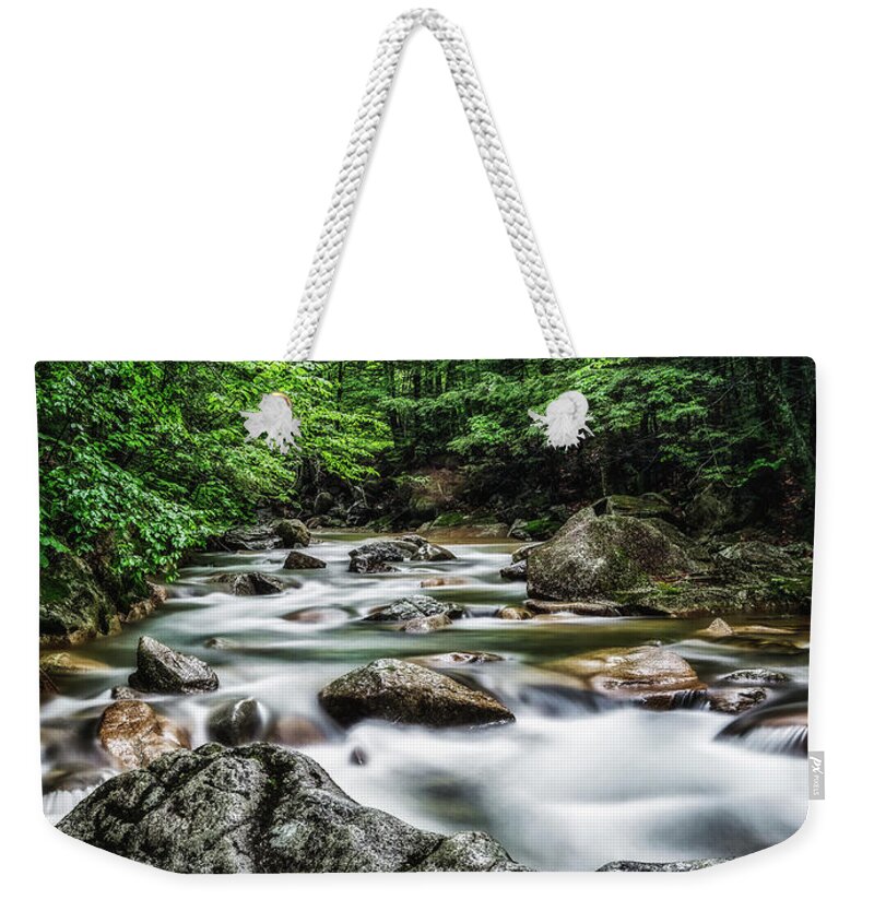 Basin Trail Nh Weekender Tote Bag featuring the photograph Springtime,Basin Trail NH by Michael Hubley