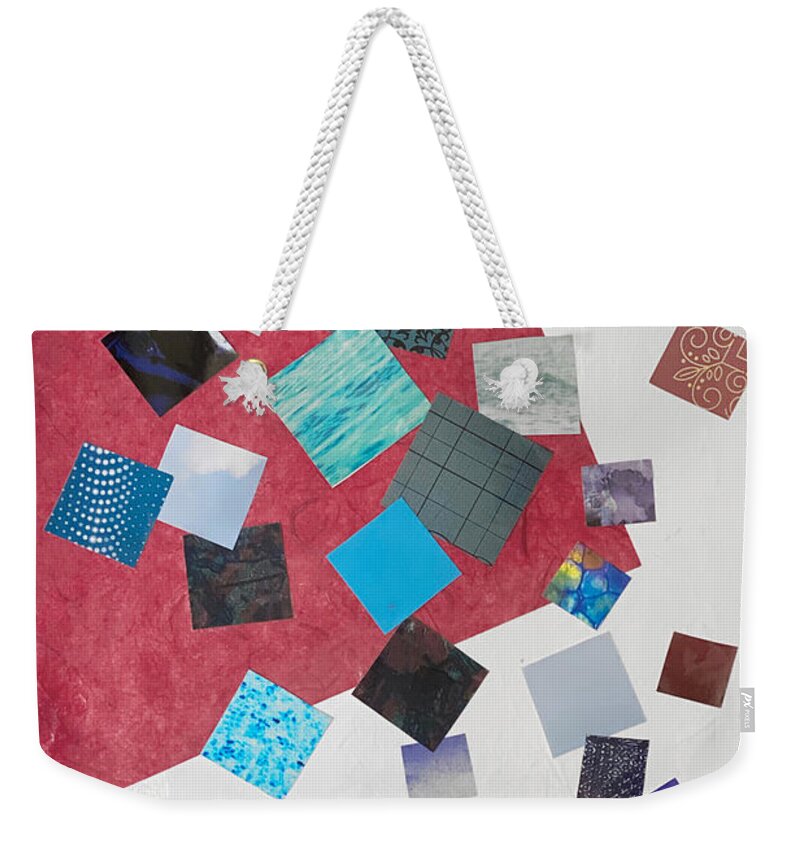 Squares Weekender Tote Bag featuring the mixed media Square Dances Series No.1 by Jessica Levant