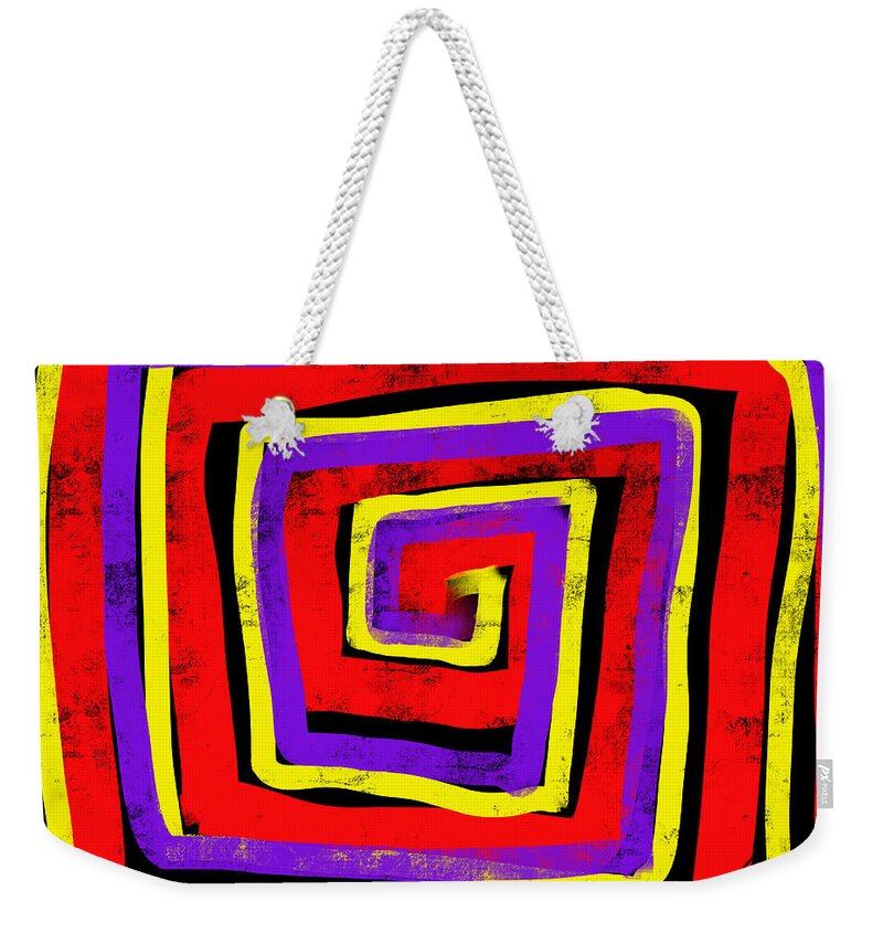 Abstract Weekender Tote Bag featuring the digital art Squared In by Susan Fielder