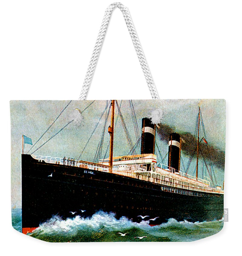 Paul Weekender Tote Bag featuring the painting SS Saint Paul Cruise Ship by Unknown