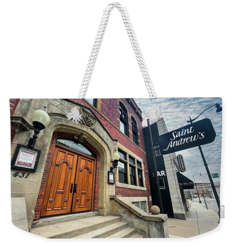 Detroit Weekender Tote Bag featuring the photograph St Andrews IMG_9738 Detroit Michigan Hall by Michael Thomas