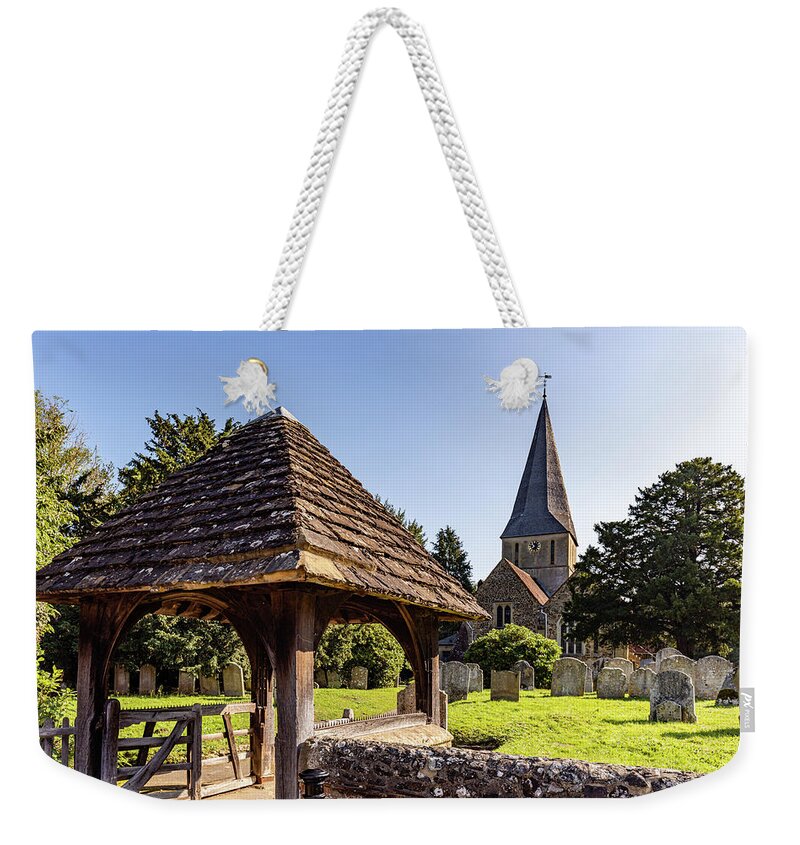Buildings Weekender Tote Bag featuring the photograph St James, Shere by Shirley Mitchell