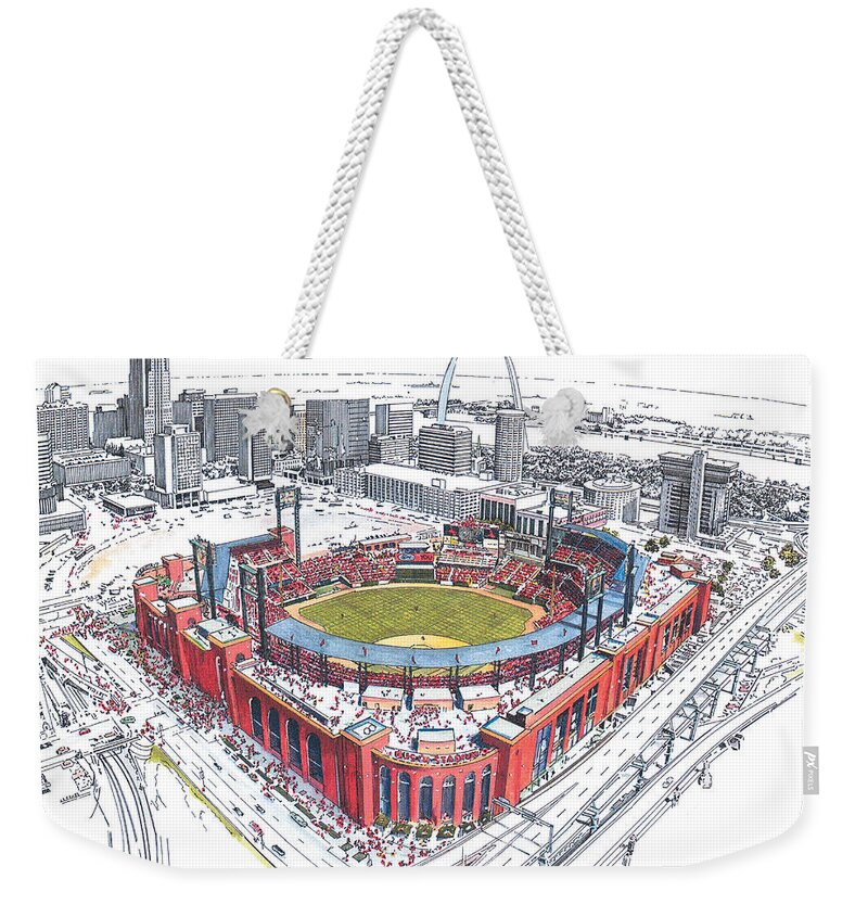 St Louis Cardinals Busch Stadium Weekender Tote Bag by John
