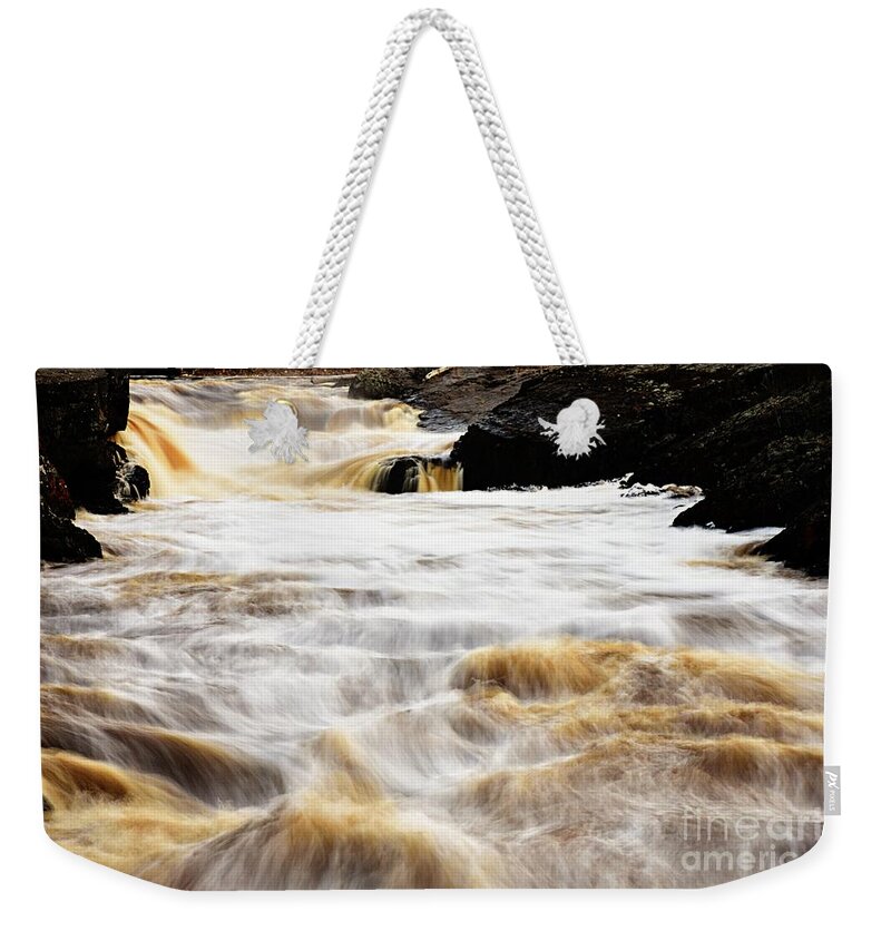 Photography Weekender Tote Bag featuring the photograph St Louis River Waterfall by Larry Ricker