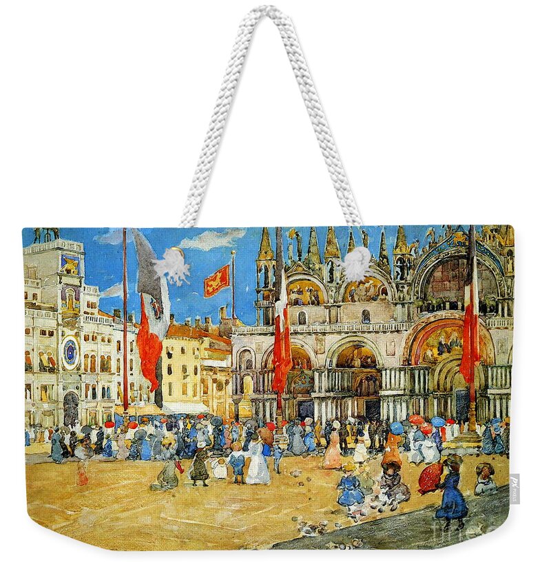 St. Mark's Venice Weekender Tote Bag featuring the painting St. Mark's Venice by Maurice Prendergast