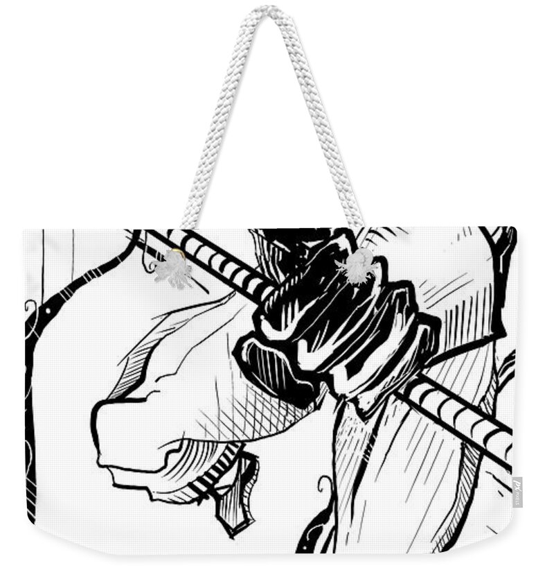 Staff Collapse Weekender Tote Bag featuring the painting Captain Collapse by John Gholson