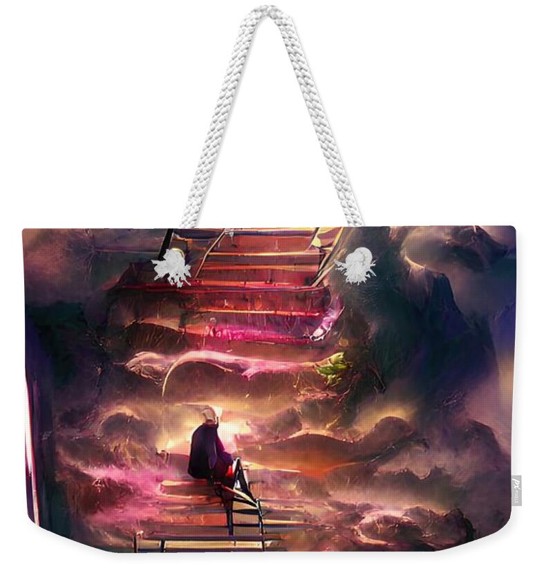 Stairway Weekender Tote Bag featuring the digital art Stairway to Heaven by Alexander Fedin