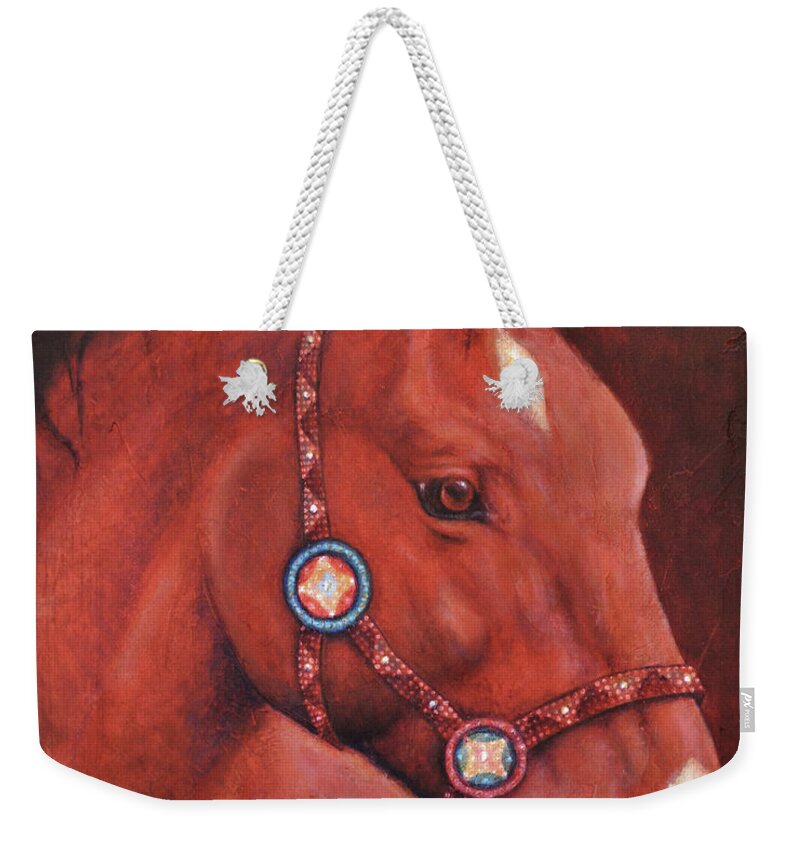 Native American Weekender Tote Bag featuring the painting Star Dancer by Kevin Chasing Wolf Hutchins