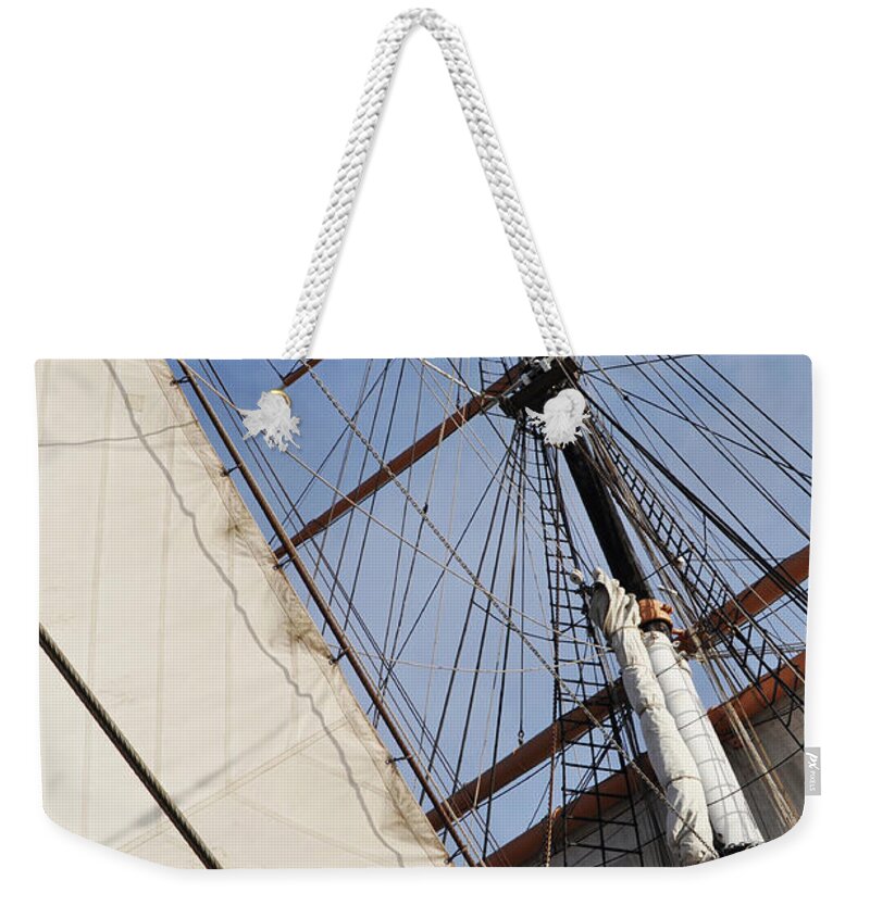 San Diego Weekender Tote Bag featuring the photograph Star of India Mast Portrait by Kyle Hanson