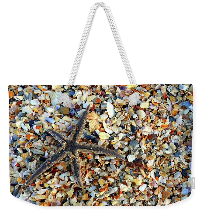 Starfish Weekender Tote Bag featuring the photograph Starfish on the Beach by Rod Seel