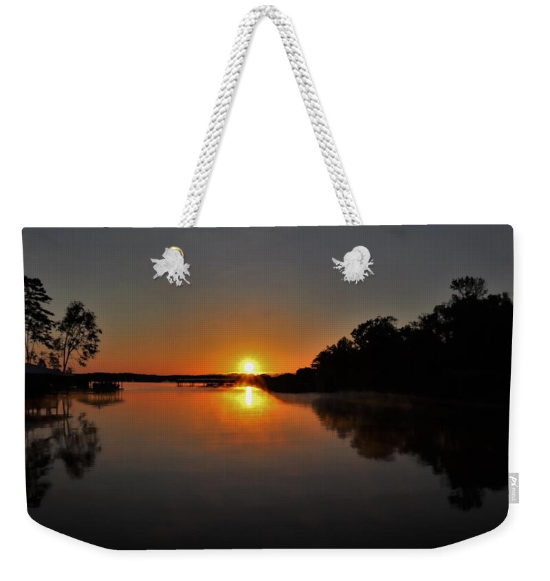 Sunrise Weekender Tote Bag featuring the photograph Starring A Lake Sunrise by Ed Williams