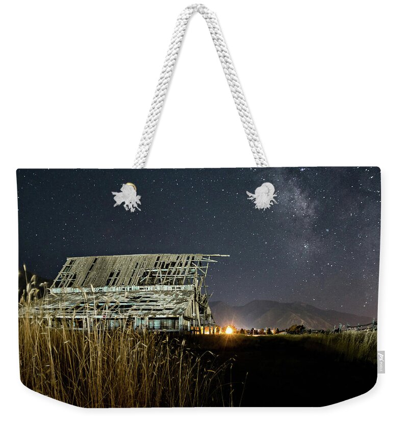 Barn Weekender Tote Bag featuring the photograph Starry Barn by Wesley Aston