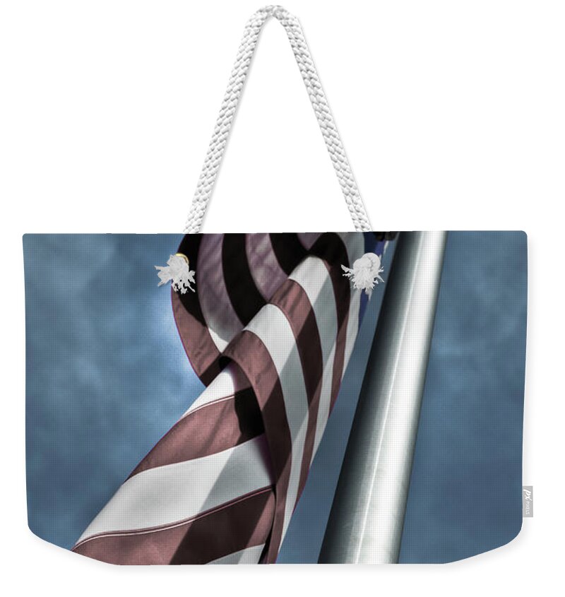 San Marcos Weekender Tote Bag featuring the photograph Stars and Stripes by Dave Wilson