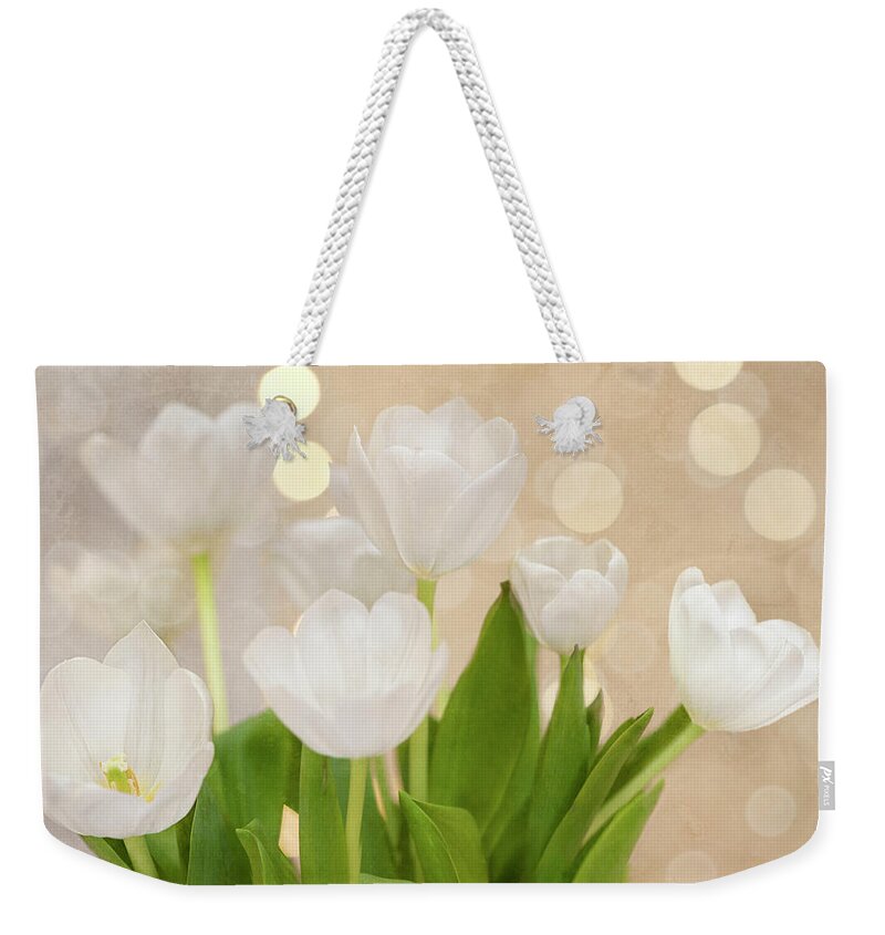 White Flowers Weekender Tote Bag featuring the photograph Stars In Your Eyes by Jill Love