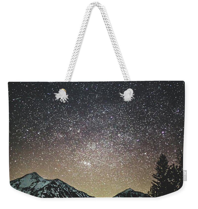 Stars Weekender Tote Bag featuring the photograph Stars Over Glacier National Park by William Boggs