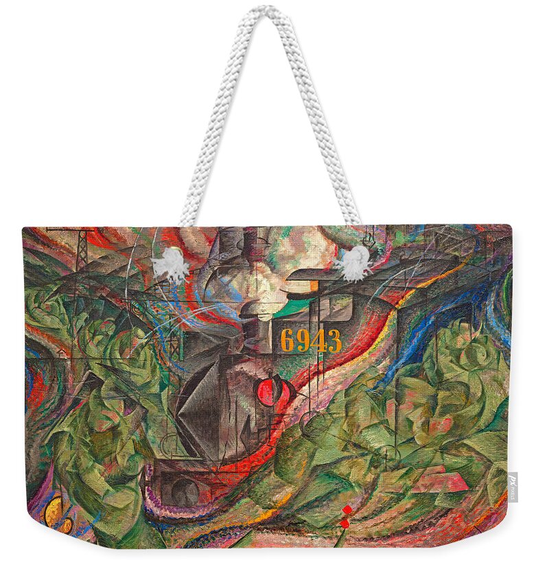 States Of Mind I Weekender Tote Bag featuring the digital art States of Mind I - The Farewells by Umberto Boccioni - digital enhancement by Nicko Prints