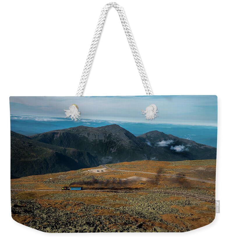 Steam Engine Weekender Tote Bag featuring the photograph Steam Engine on Mt. Washington by Regina Muscarella