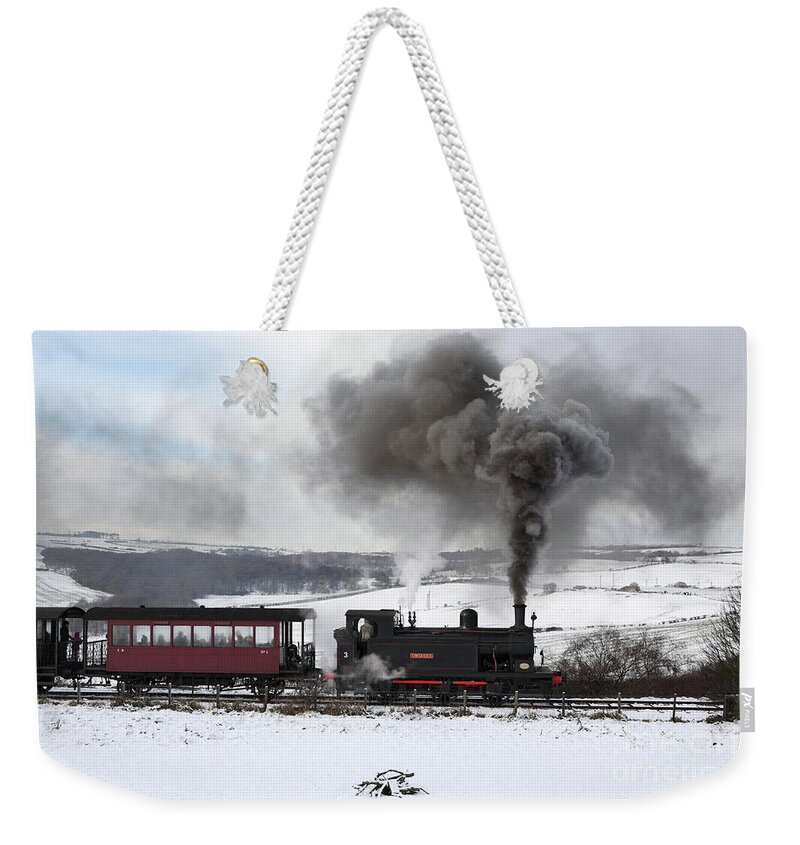 Tanfield Railway Weekender Tote Bag featuring the photograph Steam Loco Tanfield Railway by Bryan Attewell
