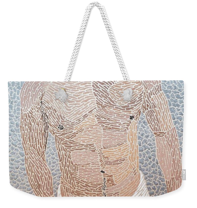 Man Weekender Tote Bag featuring the painting Steam Room by Darren Whitson