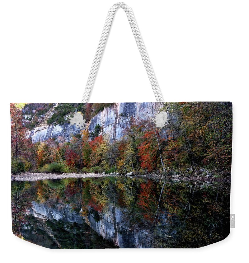 Waterfall Weekender Tote Bag featuring the photograph Steel Creek in the Fall - Buffalo National River by William Rainey