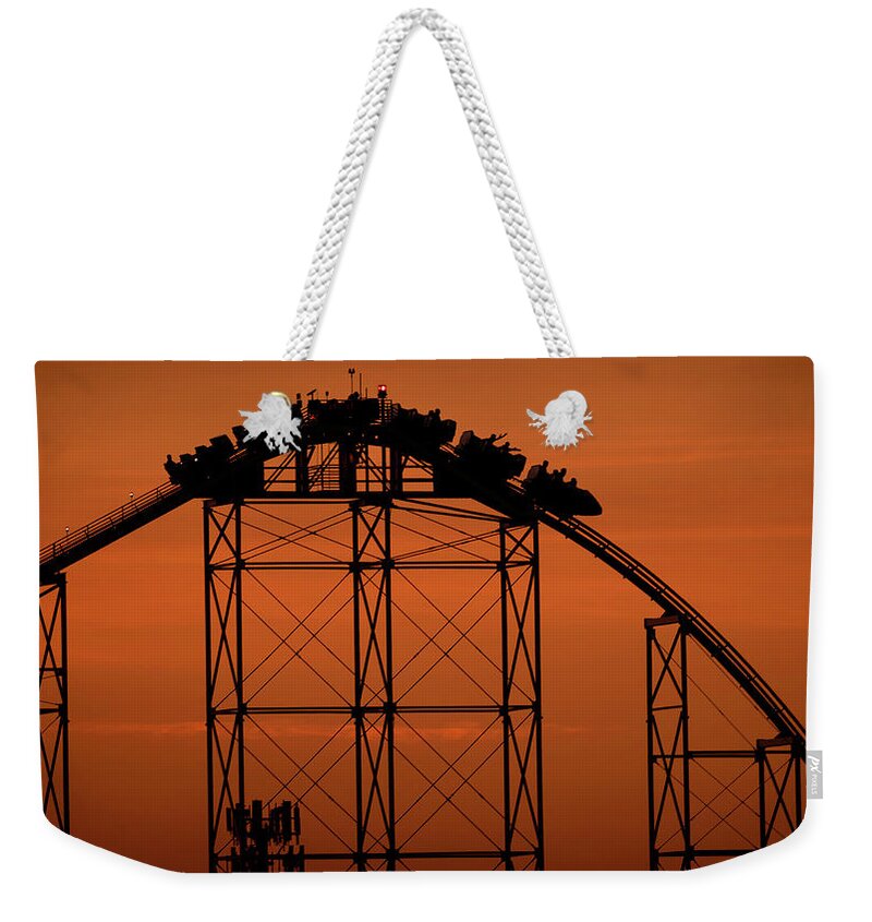 Steel Weekender Tote Bag featuring the photograph Steel Force at Sunset by Jason Fink