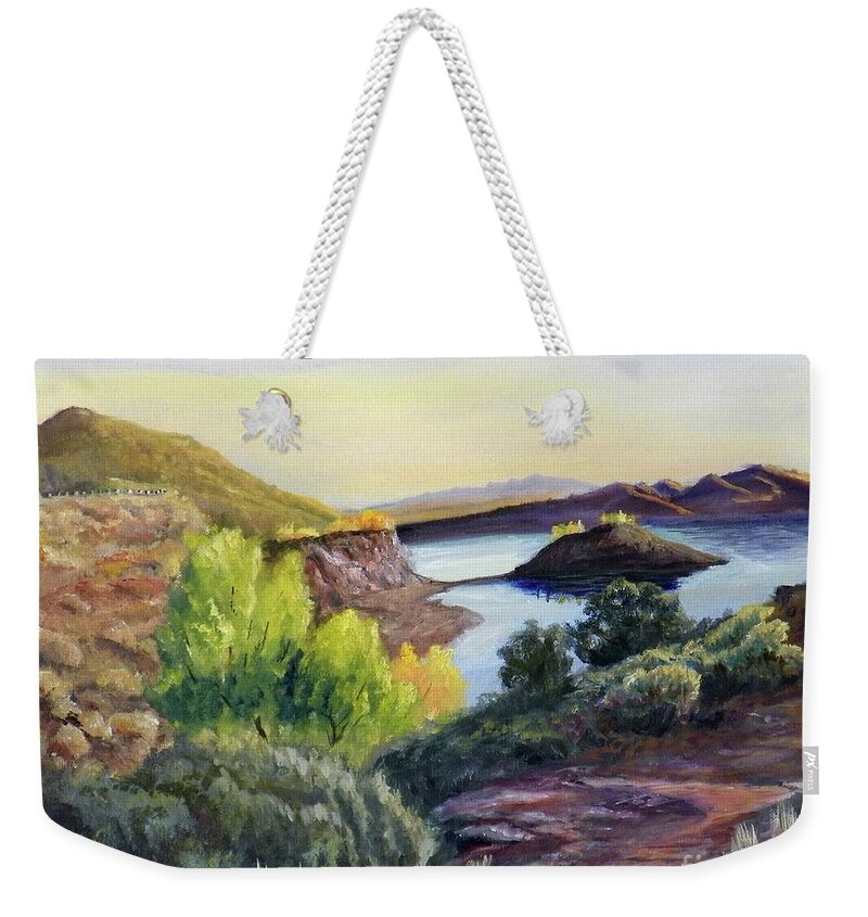 Steinaker Weekender Tote Bag featuring the painting Steinaker by Sherril Porter