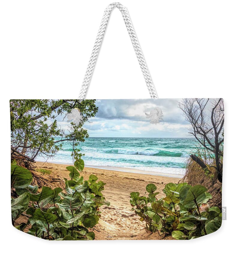 Clouds Weekender Tote Bag featuring the photograph Step Down into Paradise by Debra and Dave Vanderlaan