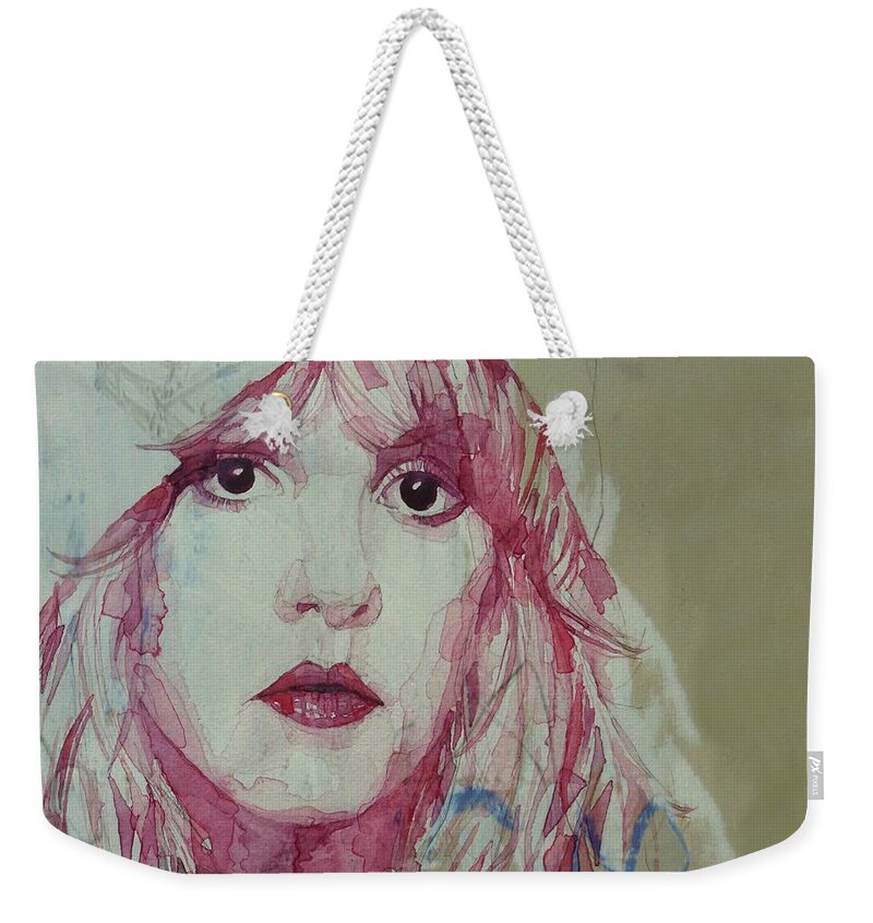 Fleetwood Mac Weekender Tote Bag featuring the painting Stevie Nicks - Fleetwood Mac - Gypsy - Large by Paul Lovering
