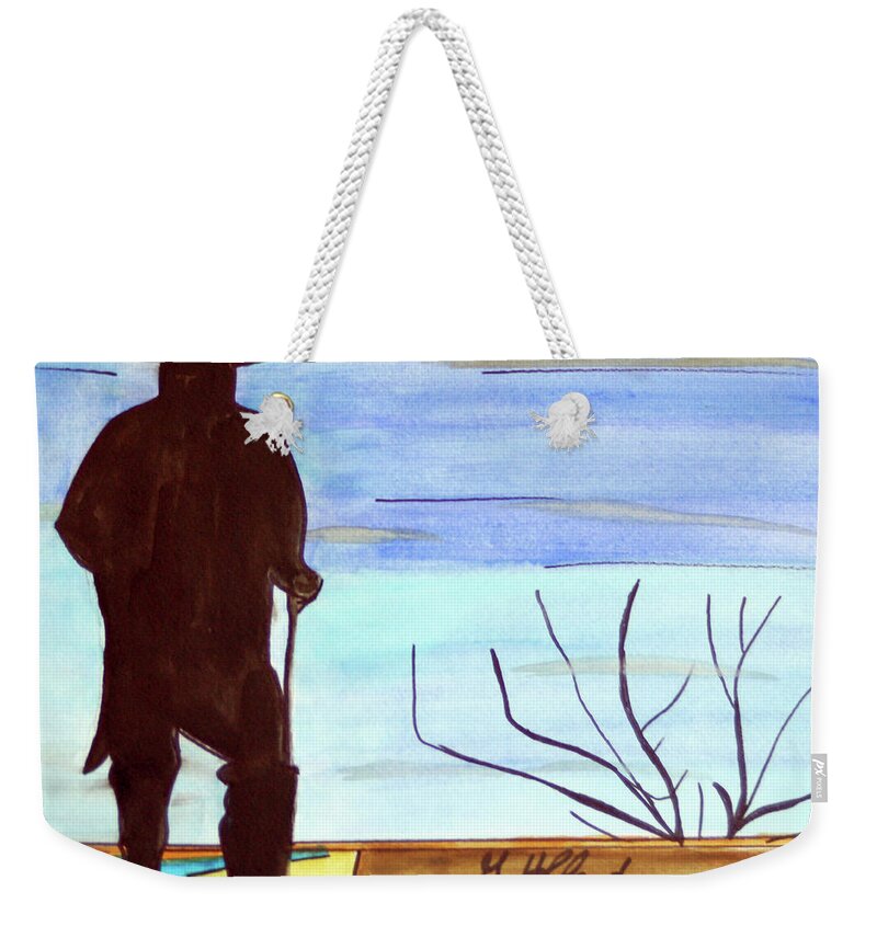 Great Musician Weekender Tote Bag featuring the painting Stevie Ray by Genevieve Holland