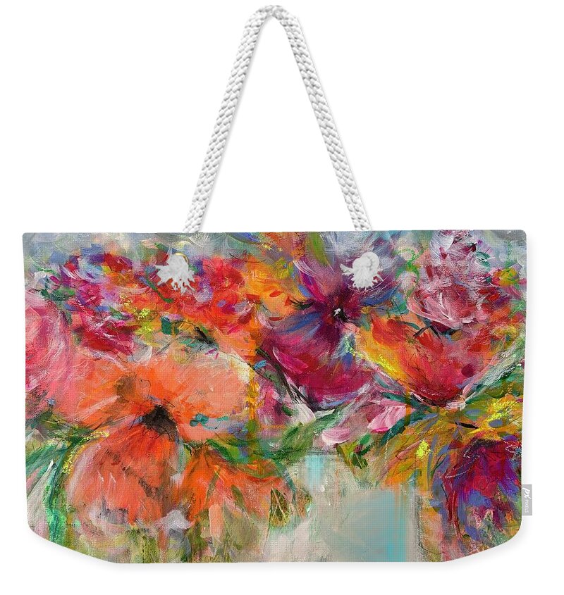 Floral Weekender Tote Bag featuring the painting Still Dreaming by Bonny Butler