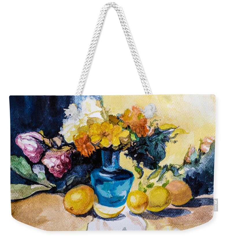 #creativity #artmindfulness #mindfulness Weekender Tote Bag featuring the painting Still Life 3 by Veronica Huacuja