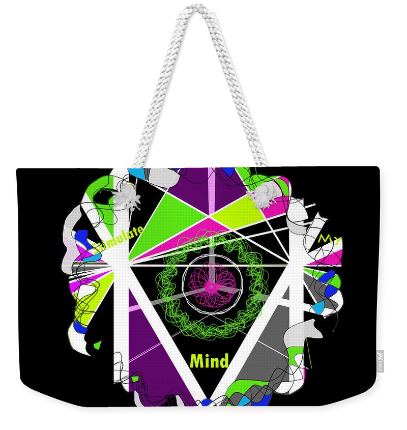  Weekender Tote Bag featuring the digital art Stimulate My Mind by Amber Lasche