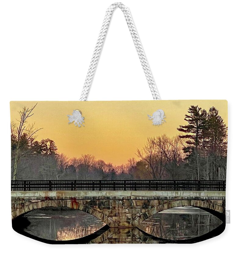  Weekender Tote Bag featuring the photograph Stone Bridge by John Gisis