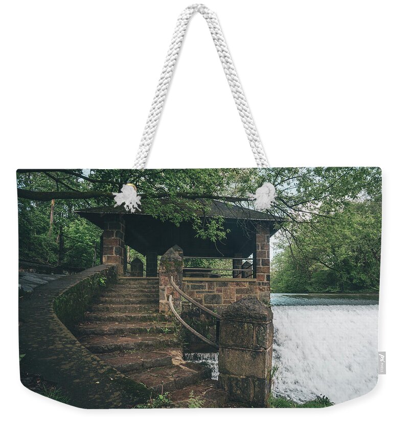 Afternoon Weekender Tote Bag featuring the photograph Stone Pavilion at Monocacy Park by Jason Fink