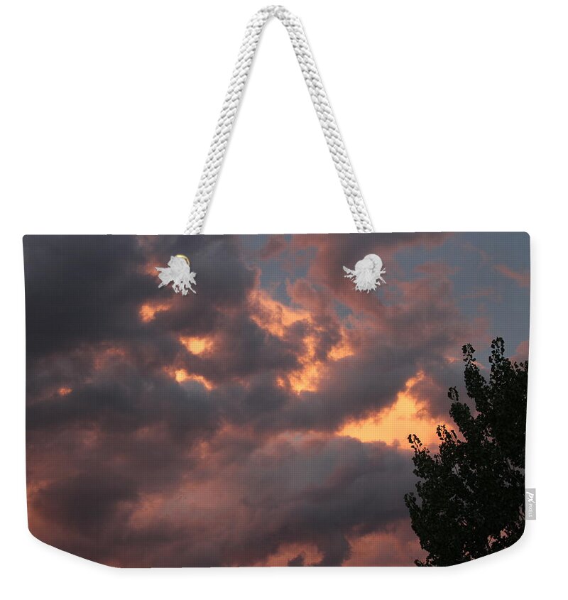 Storm And Sunset Weekender Tote Bag featuring the digital art Storm And Sunset by Tom Janca