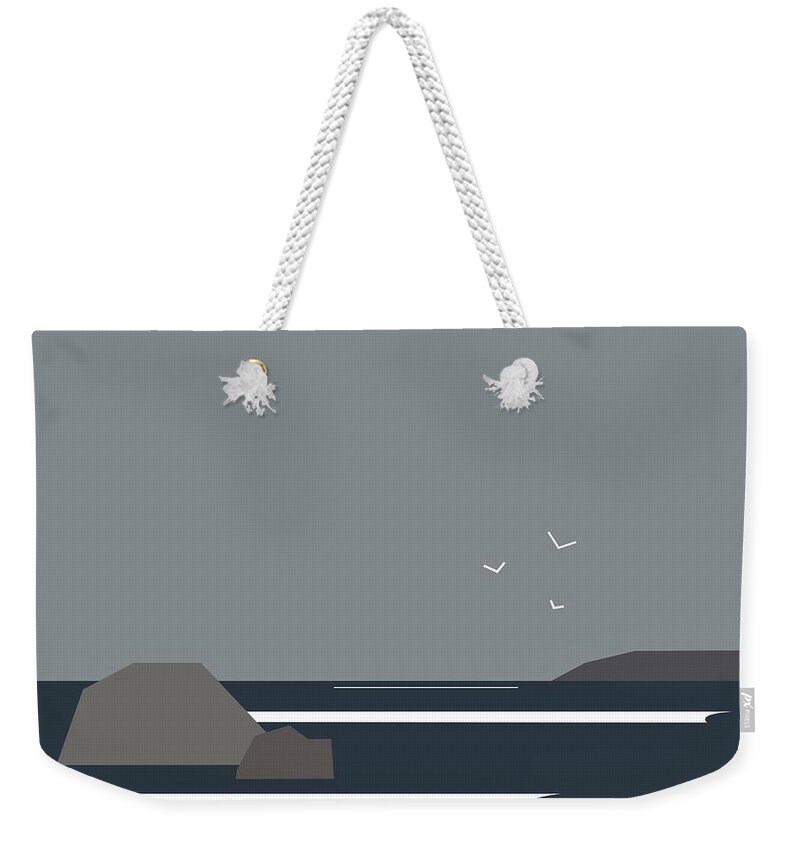 Sea Weekender Tote Bag featuring the digital art Storm brewing? by Fatline Graphic Art