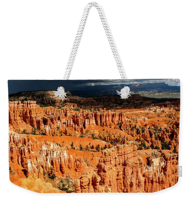 Bryce Weekender Tote Bag featuring the photograph Distant Thunder - Bryce Canyon National Park. Utah by Earth And Spirit