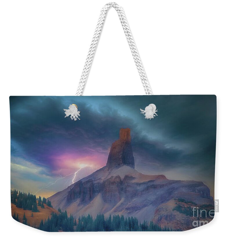 Colorado Weekender Tote Bag featuring the photograph Storm Over Lizard Head Pass in Pastel by Janice Pariza